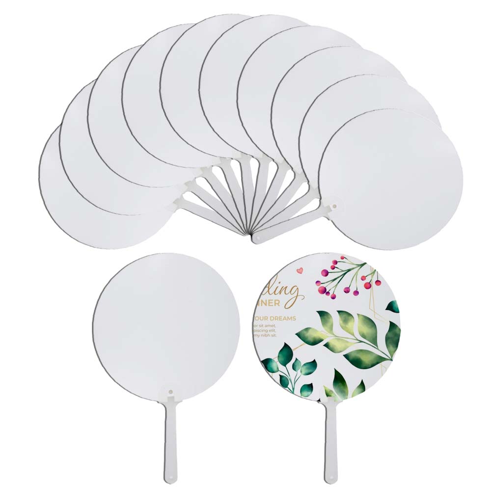 New Arrival Sublimation PET Hand Fans Double-Sided Blank Handheld Fans DIY Craft Fan for Home Wedding Decoration