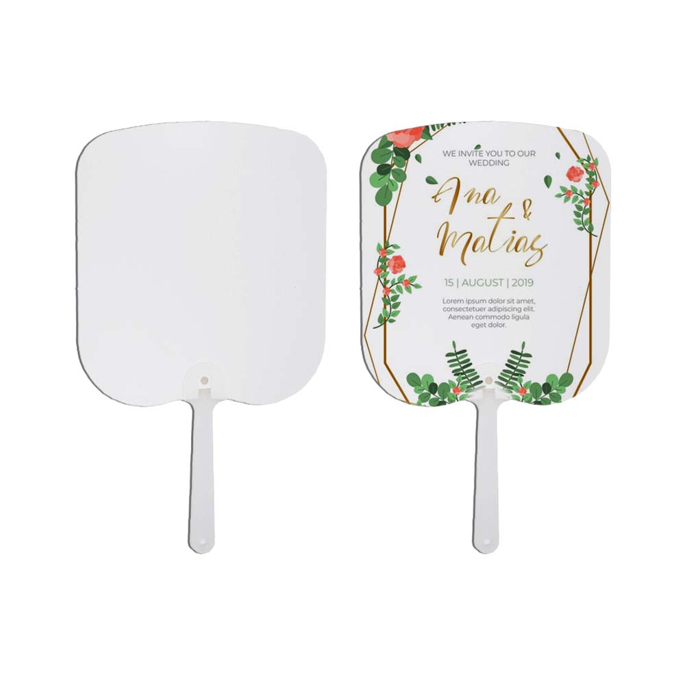 New Arrival Sublimation PET Hand Fans Double-Sided Blank Handheld Fans DIY Craft Fan for Home Wedding Decoration