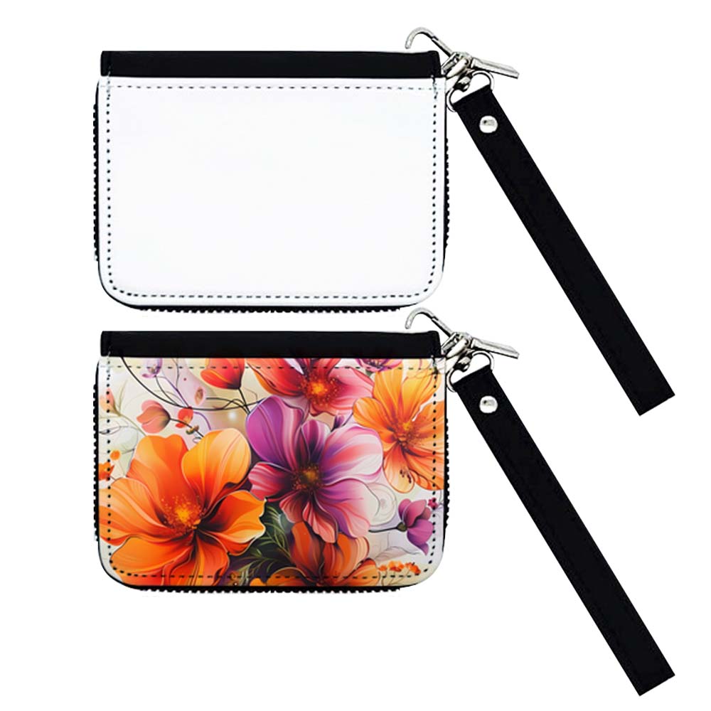 Sublimation PU Leather Wallet Heat Transfer Coin Wallet Single Side Printable Coin Credit Card Holder Diy Craft