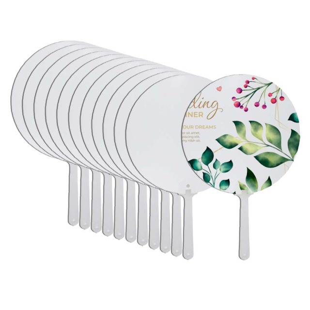New Arrival Sublimation PET Hand Fans Double-Sided Blank Handheld Fans DIY Craft Fan for Home Wedding Decoration