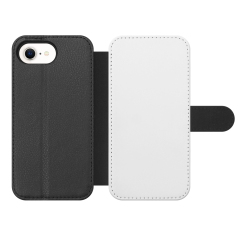 Sublimation Blank PU Leather Flip Phone Case for iPhone SE4 TPU Inside Wallet with Card Holder and Stand