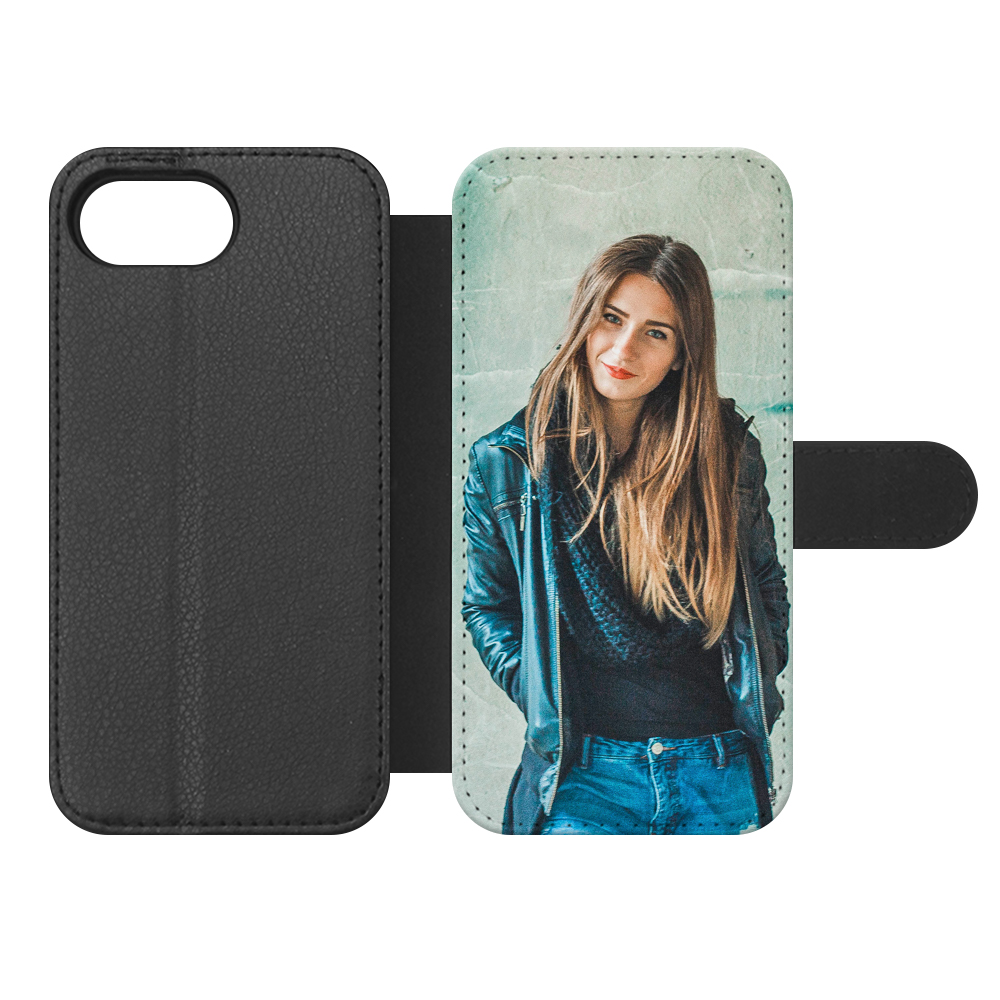 Sublimation Blank PU Leather Flip Phone Case for iPhone SE4 TPU Inside Wallet with Card Holder and Stand