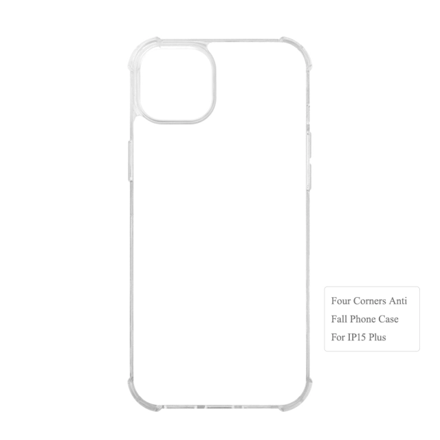 Strong Protection! For iPhone 15 Series Four Corner Anti-drop 2D TPU Phone Case Cover With Metal Insert For Sublimation Printing