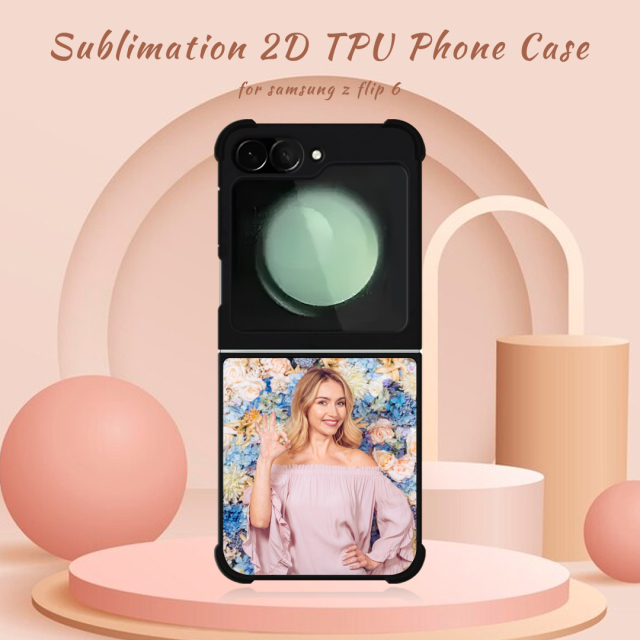 For Samsung Galaxy Z Flip 6 Sublimation Blank 2D TPU Phone Case Four Corner Anti-Drop DIY Phone Shell With Aluminum Insert