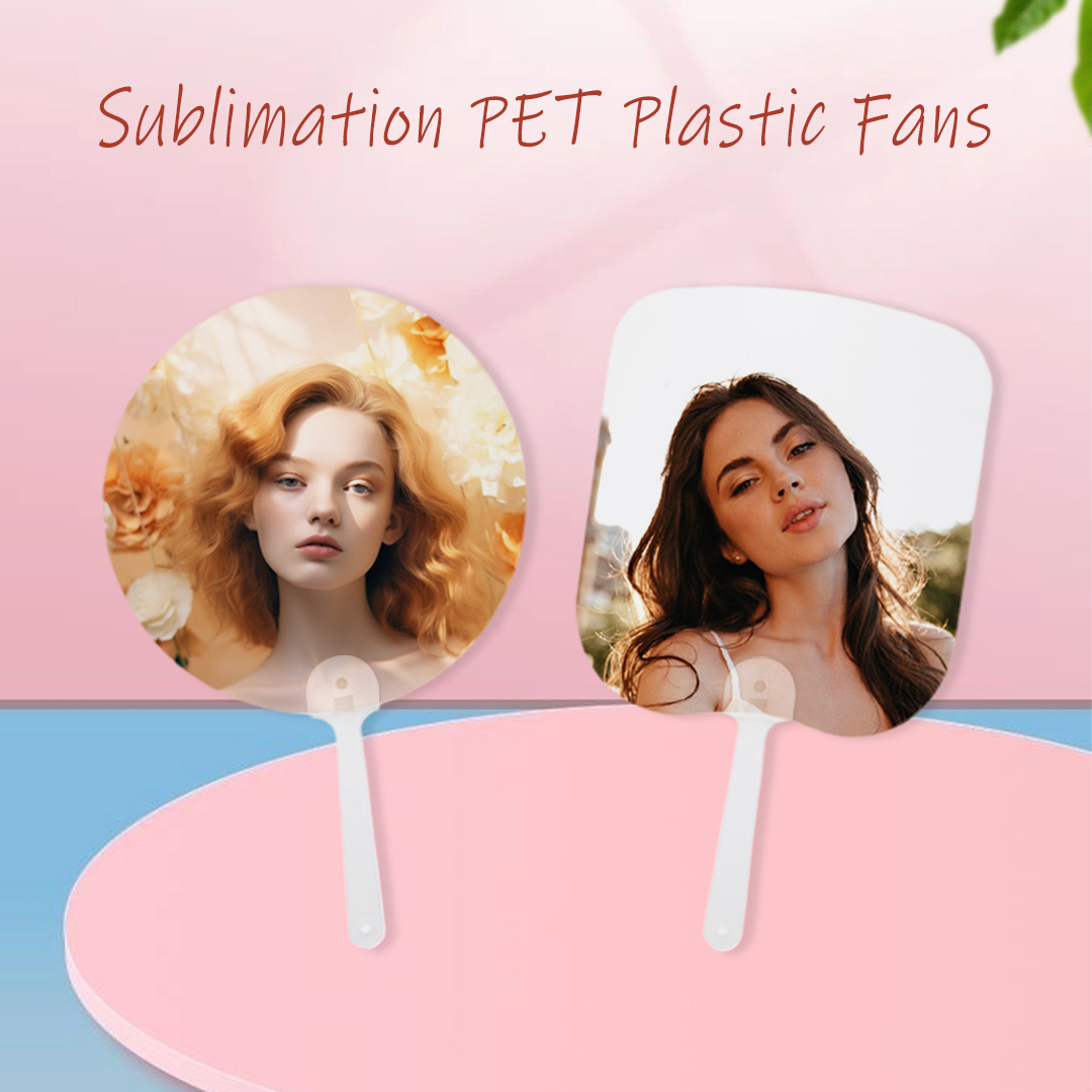 New Arrival Sublimation PET Hand Fans Double-Sided Blank Handheld Fans DIY Craft Fan for Home Wedding Decoration