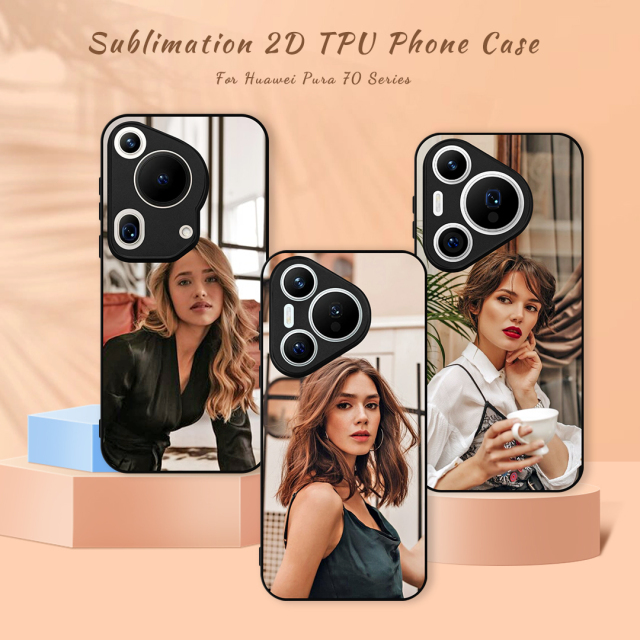 Smooth Sides! For Huawei Pura 70, Pura 70 Pro,Pura 70 Ultra Sublimation Blank Rubber 2D TPU Phone Case Cover