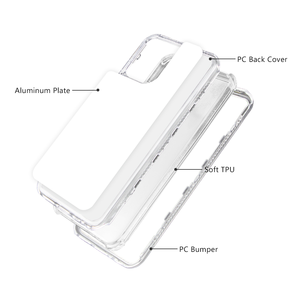 New arrival Sublimation 2D 3in1 Transparent Phone Case For ZTE AXON 50,ZTE BLADE A53,ZTE V41 Smart Series