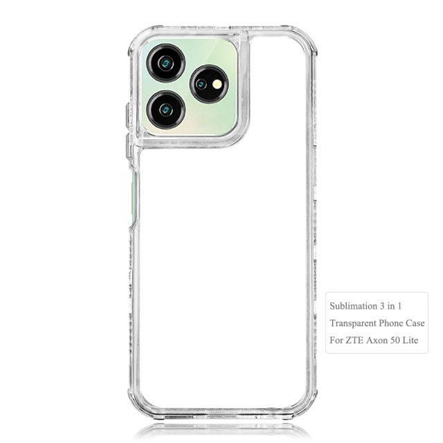 New arrival Sublimation 2D 3in1 Transparent Phone Case For ZTE AXON 50,ZTE BLADE A53,ZTE V41 Smart Series