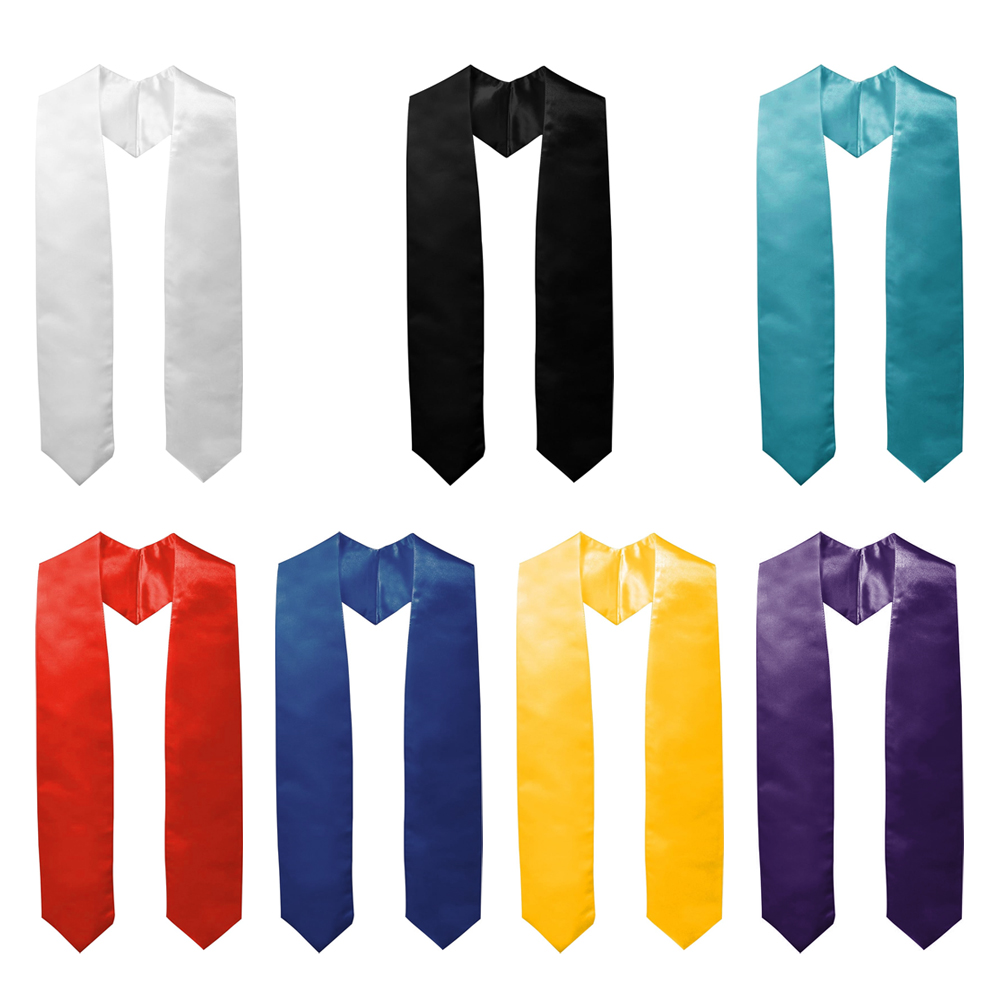 Sublimation DIY Blank Bachelor's Ribbon Unisex Graduation Stole  Adult Kids Graduation Stole Plain Graduation Honor Satin Stole for Men Women