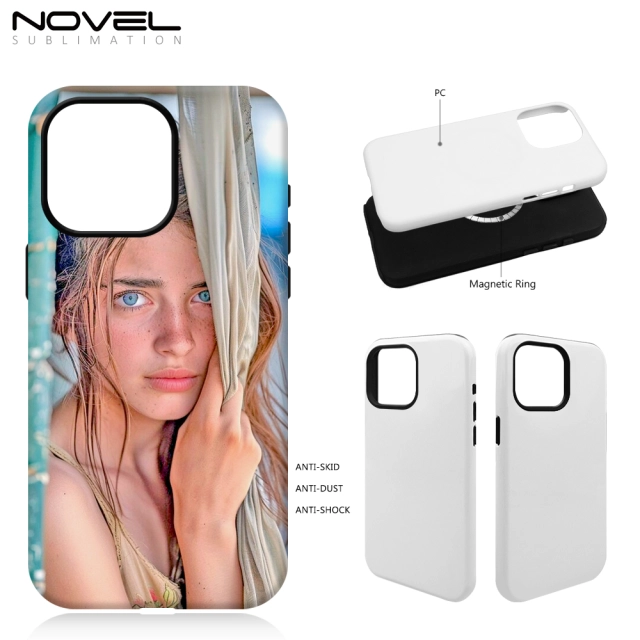 New Arrival Sublimation 3D 2in1 Film Phone Case for Magnetic Wireless Charging Cover Customized DIY Cell Phone Case for iPhone Series