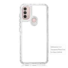 New arrival Sublimation 2D 3in1 Transparent Phone Case For Moto E30/E40,G34 Series
