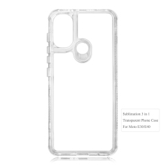 New arrival Sublimation 2D 3in1 Transparent Phone Case For Moto E30/E40,G34 Series