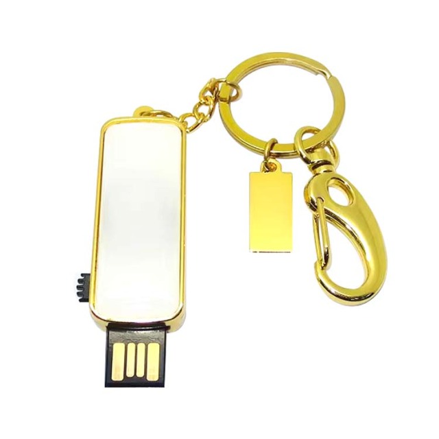 New Arrival Personalized Sublimation Blank USB Flash Drive Keychain Metal Keyring Heat Transfer Keychain Dye Keyrings
