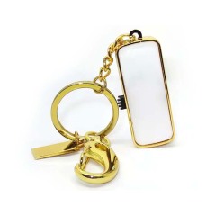 New Arrival Personalized Sublimation Blank USB Flash Drive Keychain Metal Keyring Heat Transfer Keychain Dye Keyrings