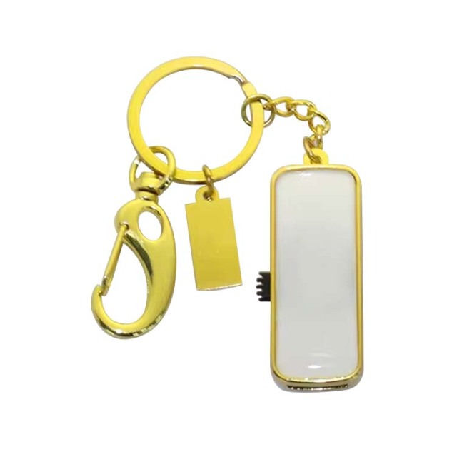 New Arrival Personalized Sublimation Blank USB Flash Drive Keychain Metal Keyring Heat Transfer Keychain Dye Keyrings