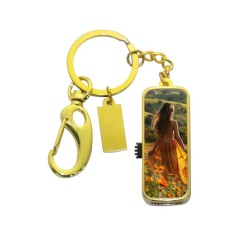 New Arrival Personalized Sublimation Blank USB Flash Drive Keychain Metal Keyring Heat Transfer Keychain Dye Keyrings