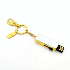 New Arrival Personalized Sublimation Blank USB Flash Drive Keychain Metal Keyring Heat Transfer Keychain Dye Keyrings