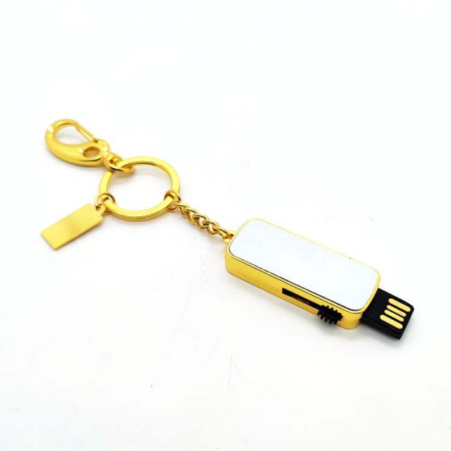 New Arrival Personalized Sublimation Blank USB Flash Drive Keychain Metal Keyring Heat Transfer Keychain Dye Keyrings