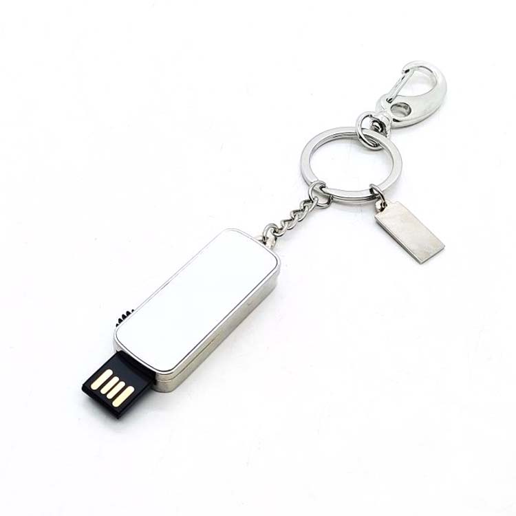 New Arrival Personalized Sublimation Blank USB Flash Drive Keychain Metal Keyring Heat Transfer Keychain Dye Keyrings