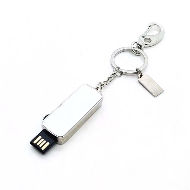 New Arrival Personalized Sublimation Blank USB Flash Drive Keychain Metal Keyring Heat Transfer Keychain Dye Keyrings