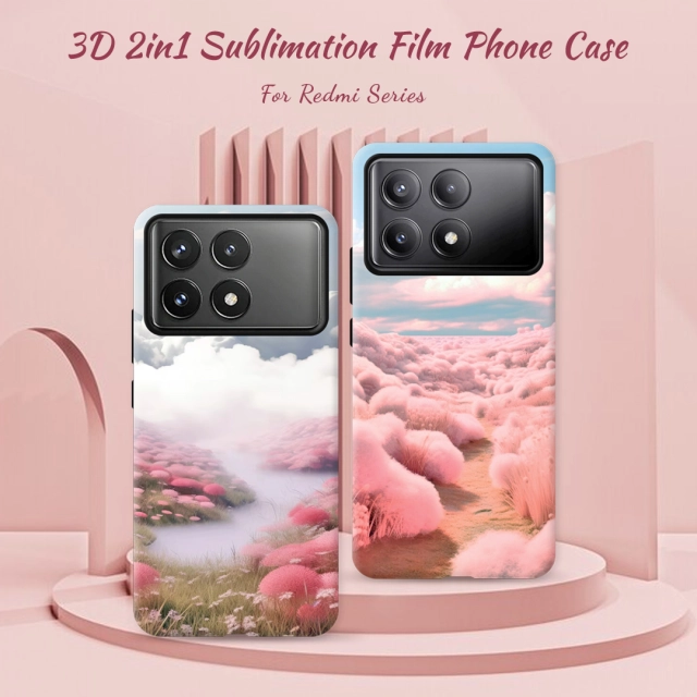 New Arrival 3D 2in1 Film Case Sublimation Cover Customized DIY Cell Phone Case for Redmi K70/K70 Pro,Redmi K70E