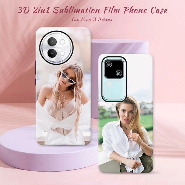 New Arrival 3D 2in1 Film case Sublimation cover customized DIY Cell Phone case for Vivo S18 Series