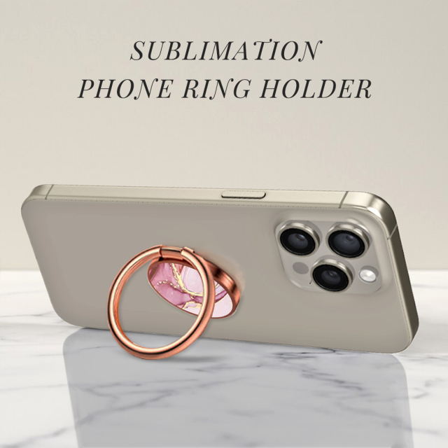 Sublimation 360-Degree Rotating Round Blank Round Ring Holder For Mobile Phone