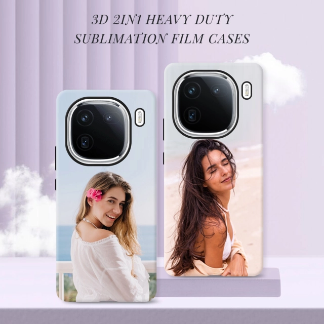 New Arrival 2in1 3D Film case Sublimation cover customized DIY Cell Phone case for Vivo IQOO 12, Vivo IQOO 12 Pro