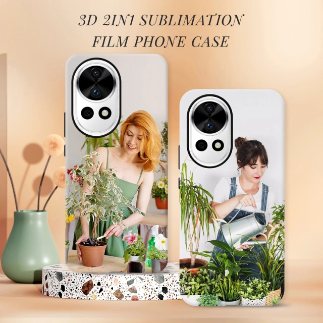 New Arrival 2in1 3D Film case Sublimation cover customized DIY Cell Phone case for Huawei Nova 12,Nova 12 Pro