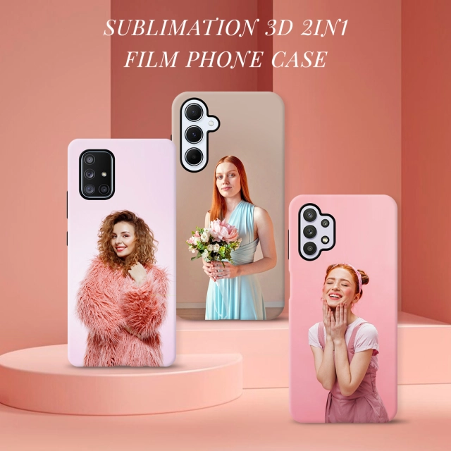New Arrival 3D 2in1 Film Case Sublimation Cover Customized DIY Cell Phone Case for Samsung A03S,A14,A23,A Series