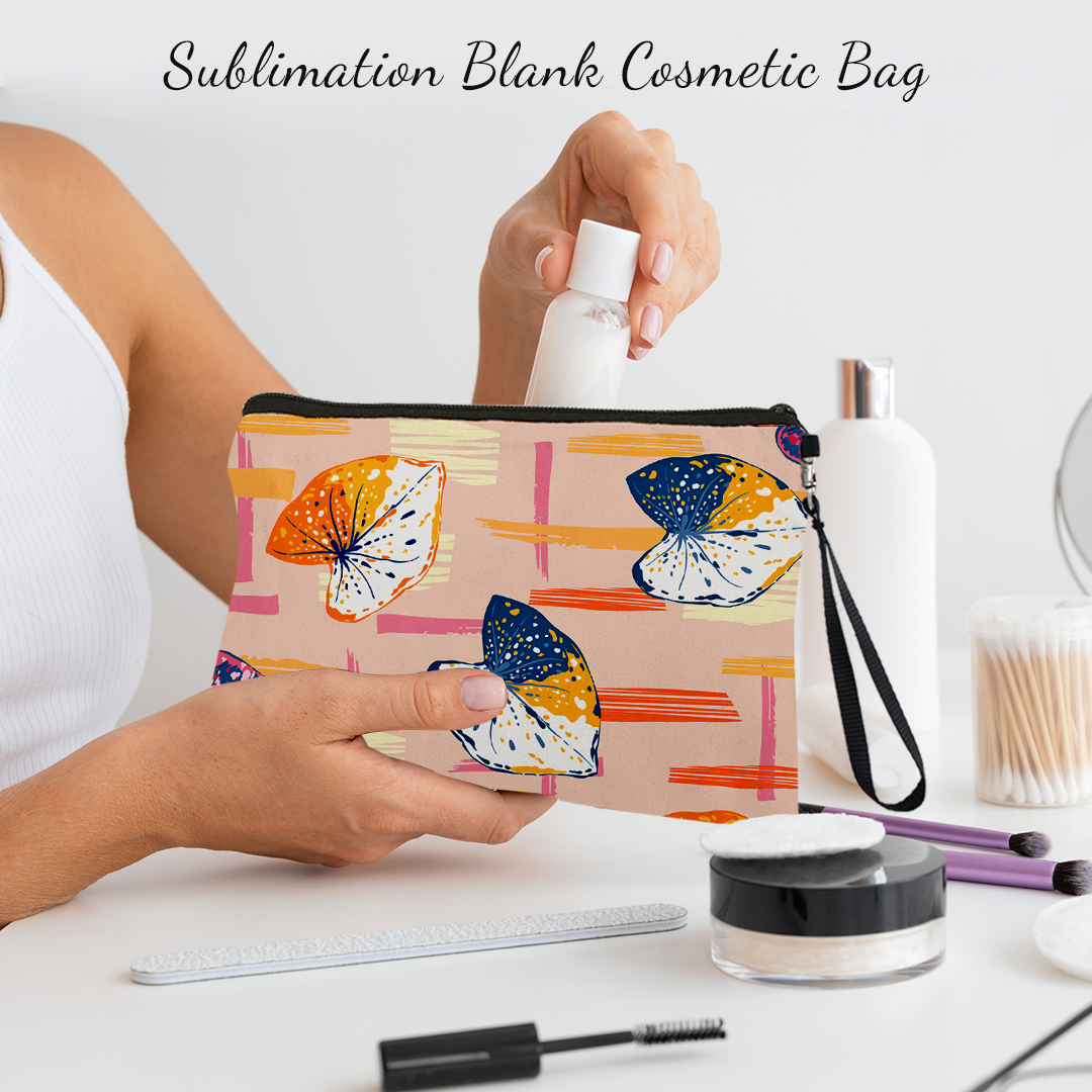 Sublimation Linen Cosmetic Makeup Bag Cosmetic Bag Blank Bags