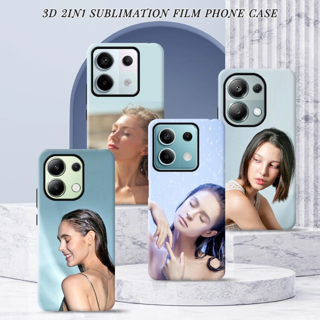 New Arrival 3D 2in1 Film Case Sublimation Cover Customized DIY Cell Phone Case for Redmi Note 13,Redmi Note 13 Pro Series