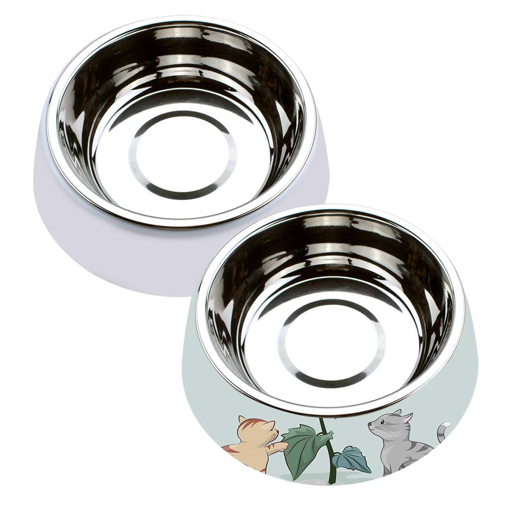 Sublimation Printable Pet Bowl with Stainless Steel Bowl Food Bowl Dishes Water Bowl Cat Feeder Bowl for Small Medium Puppy Dogs Pets