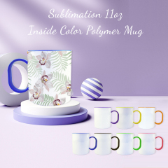 Custom Sublimation Blank 11oz Inner Color Polymer Plastic Mug