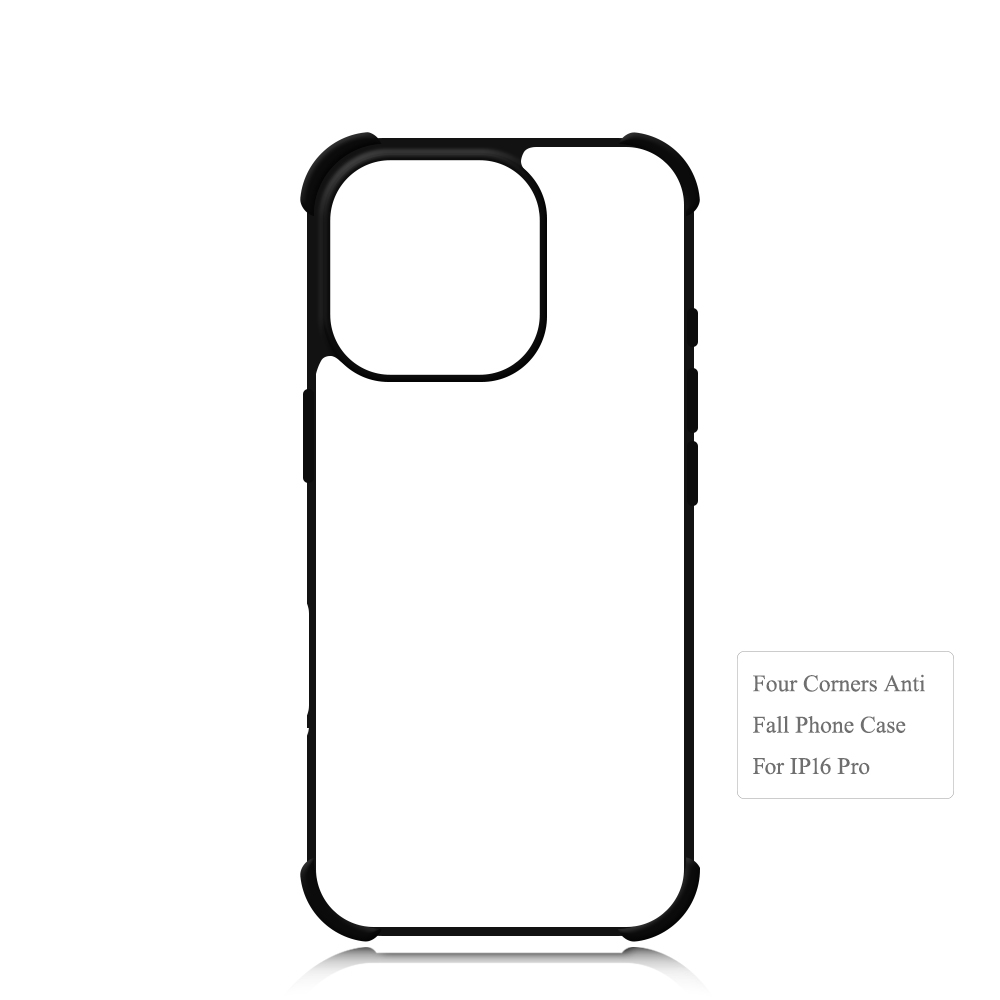 Strong Protection! For iPhone 16 Series Four Corner Anti-drop 2D TPU Phone Case Phone Cover With Metal Insert For Sublimation Printing