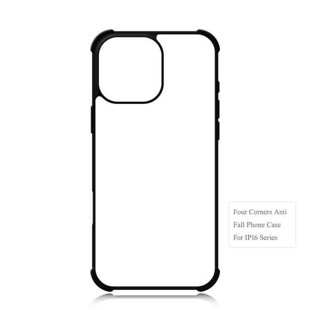 Strong Protection! For iPhone 16 Series Four Corner Anti-drop 2D TPU Phone Case Cover With Metal Insert For Sublimation Printing