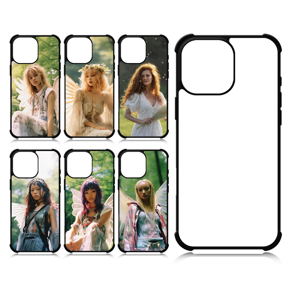 Strong Protection! For iPhone 16 Series Four Corner Anti-drop 2D TPU Phone Case Phone Cover With Metal Insert For Sublimation Printing