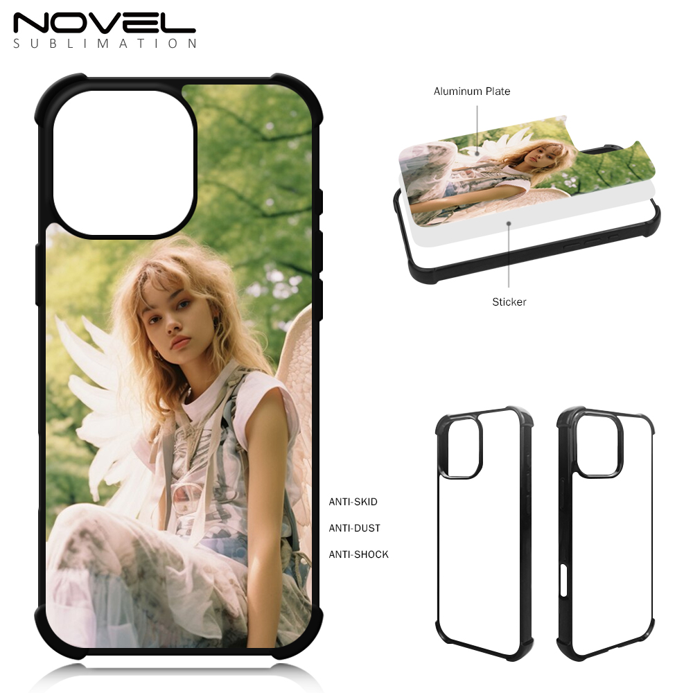 Strong Protection! For iPhone 16 Series Four Corner Anti-drop 2D TPU Phone Case Phone Cover With Metal Insert For Sublimation Printing