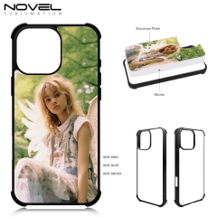 Strong Protection! For iPhone 16 Series Four Corner Anti-drop 2D TPU Phone Case Phone Cover With Metal Insert For Sublimation Printing