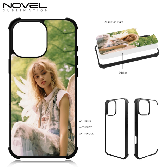 Strong Protection! For iPhone 16 Series Four Corner Anti-drop 2D TPU Phone Case Phone Cover With Metal Insert For Sublimation Printing