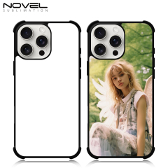 Strong Protection! For iPhone 16 Series Four Corner Anti-drop 2D TPU Phone Case Cover With Metal Insert For Sublimation Printing