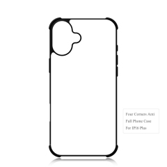 Strong Protection! For iPhone 16 Series Four Corner Anti-drop 2D TPU Phone Case Cover With Metal Insert For Sublimation Printing