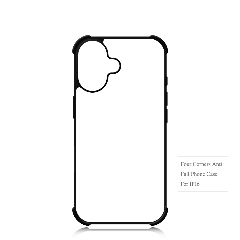Strong Protection! For iPhone 16 Series Four Corner Anti-drop 2D TPU Phone Case Phone Cover With Metal Insert For Sublimation Printing