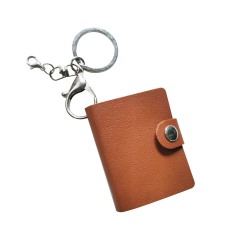New Custom Blank Sublimation Mini Photo Album Keychain PU and PVC Inner Page Keyring
