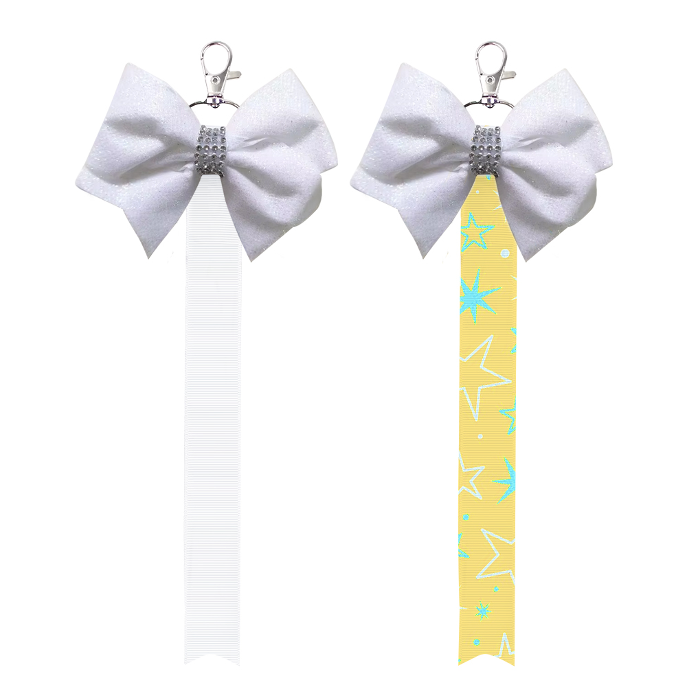 New Arrival Sublimation Blank Bowknot Keychain Fabric Keyring Double Side Printable Key Chain