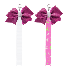 New Arrival Sublimation Blank Bowknot Keychain Fabric Keyring Double Side Printable Key Chain
