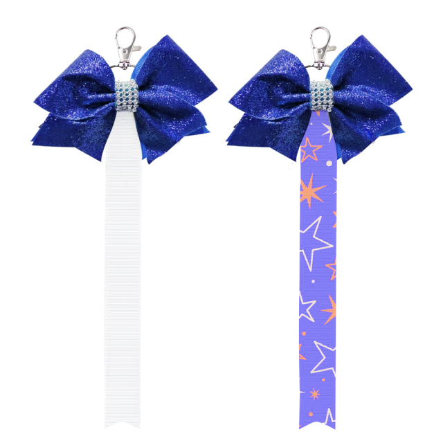 New Arrival Sublimation Blank Bowknot Keychain Fabric Keyring Double Side Printable Key Chain