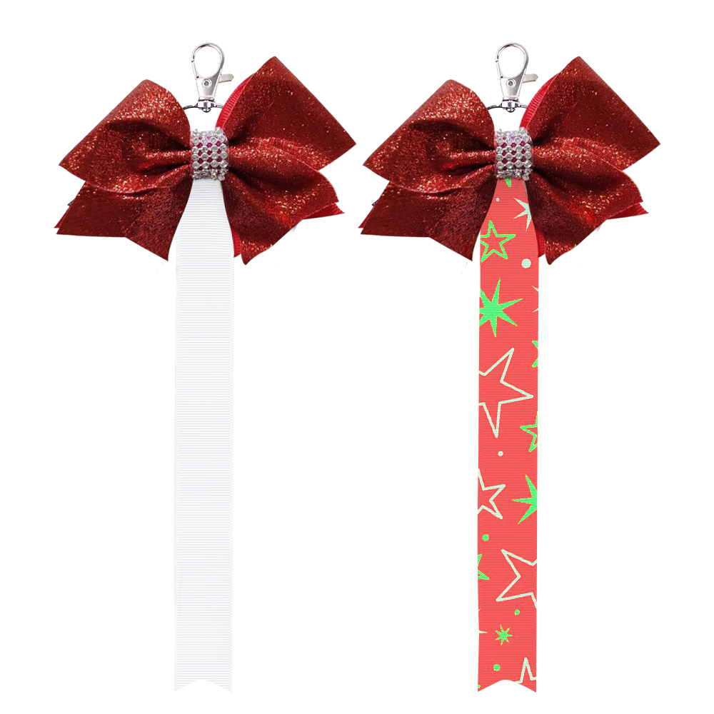 New Arrival Sublimation Blank Bowknot Keychain Fabric Keyring Double Side Printable Key Chain