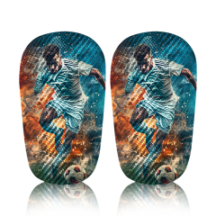 New Type of Shin Guards with Edges Carbon Fiber Shin Guards Sublimation Shin Pad Custom Soccer Shin Guards Textured Shin Guard