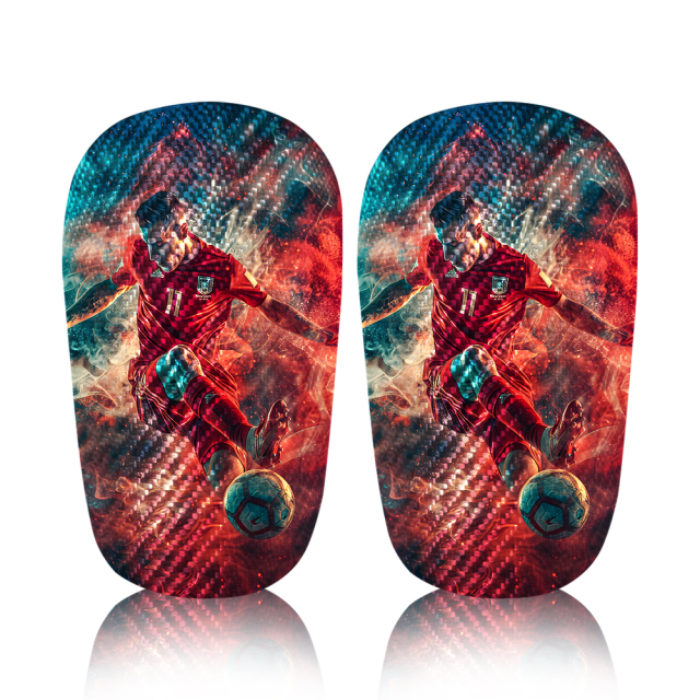 New Type of Shin Guards with Edges Carbon Fiber Shin Guards Sublimation Shin Pad Custom Soccer Shin Guards Textured Shin Guard